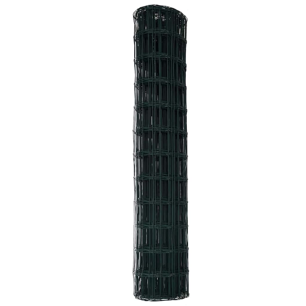 vidaXL Eurozaun Grün 1,2 x 25 m PVC-beschichtetes Eisen