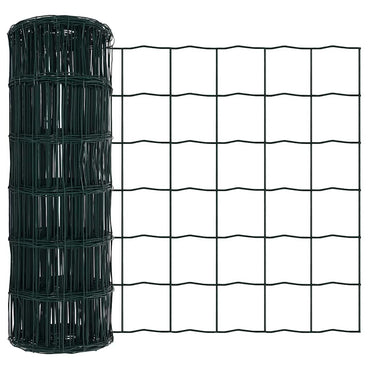 vidaXL Eurozaun Grün 0,6 x 25 m PVC-beschichtetes Eisen