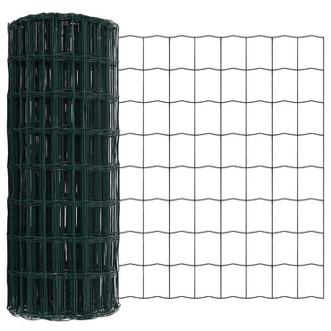 vidaXL Eurozaun Grün 0,6 x 10 m PVC-beschichtetes Eisen