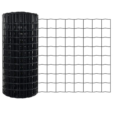 vidaXL Clôture grillagée grise 0,8 x 10 m en fer revêtu de PVC