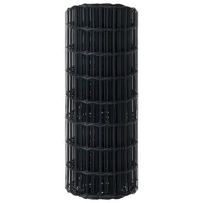 vidaXL Eurozaun Grau 0,6 x 10 m PVC-beschichtetes Eisen