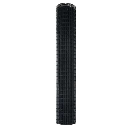 vidaXL Grillage européen gris 1,6 x 10 m fer enduit de PVC