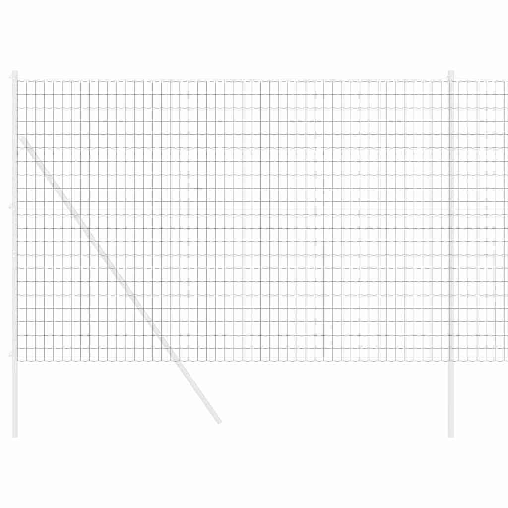 vidaXL Grillage européen gris 1,6 x 10 m fer enduit de PVC