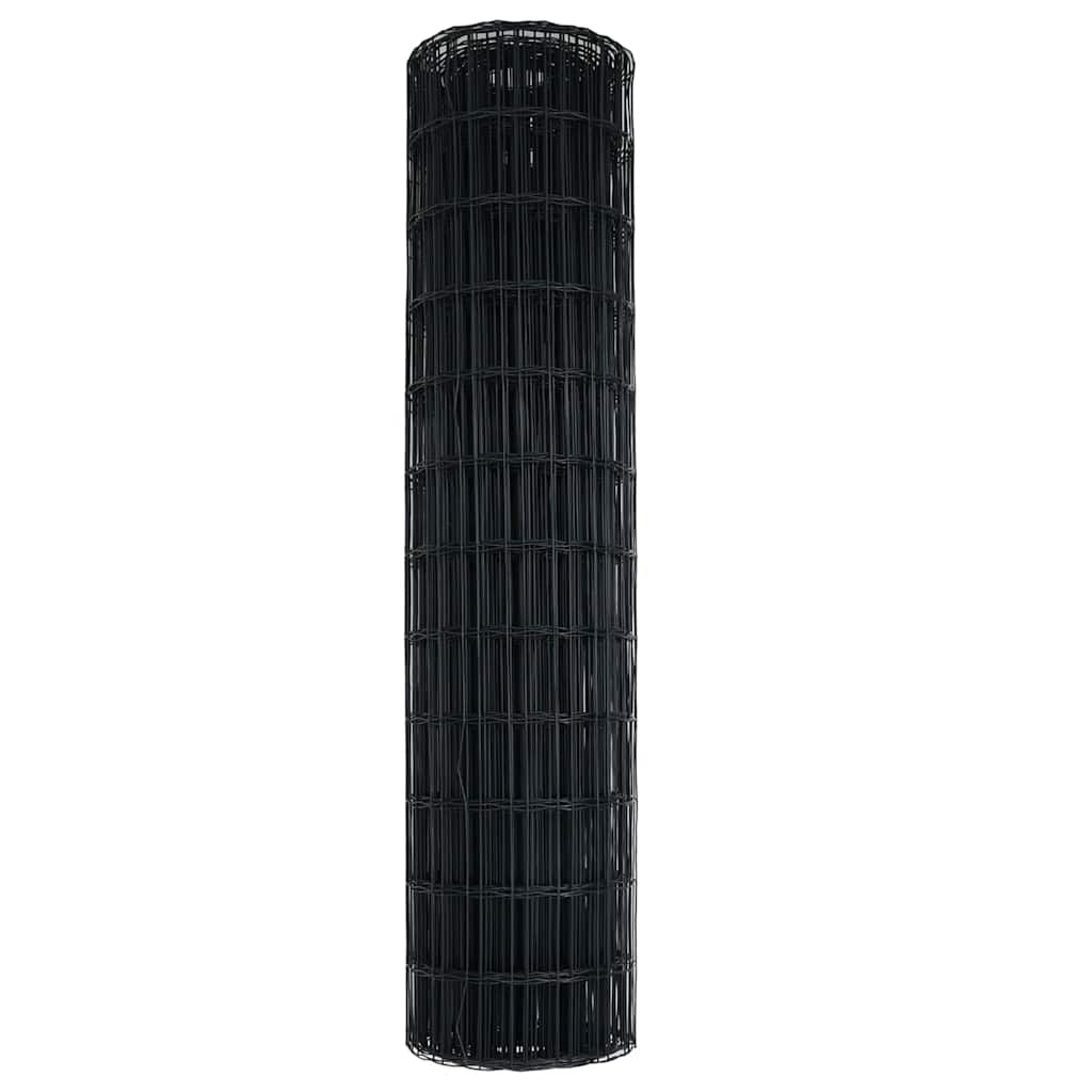 vidaXL Eurozaun Grau 1,4 x 10 m PVC-beschichtetes Eisen