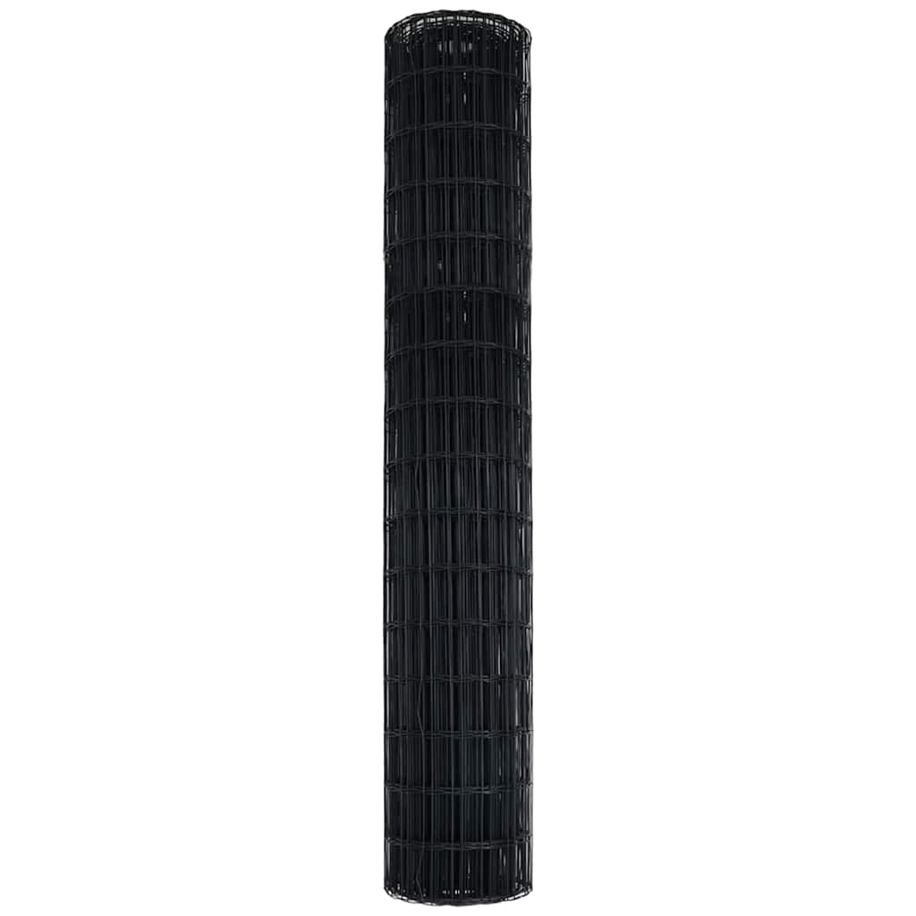 vidaXL Eurozaun Grau 1,6 x 10 m PVC-beschichtetes Eisen