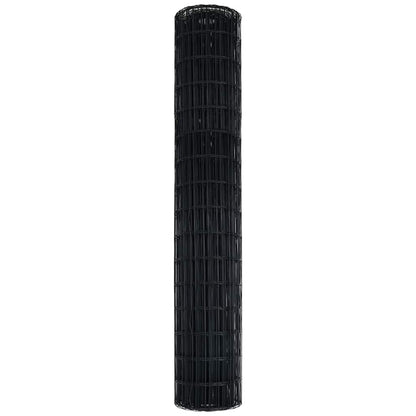 vidaXL Eurozaun Grau 1,6 x 10 m PVC-beschichtetes Eisen