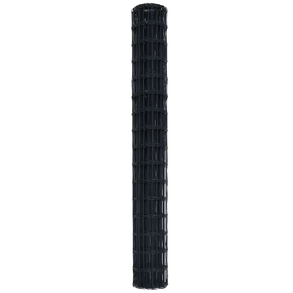 vidaXL Eurozaun Grau 1,6 x 10 m PVC-beschichtetes Eisen