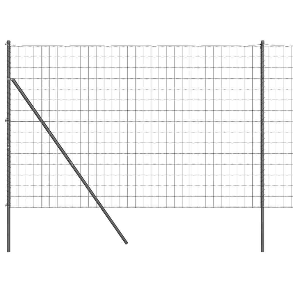 vidaXL Eurozaun Grau 1,6 x 10 m PVC-beschichtetes Eisen
