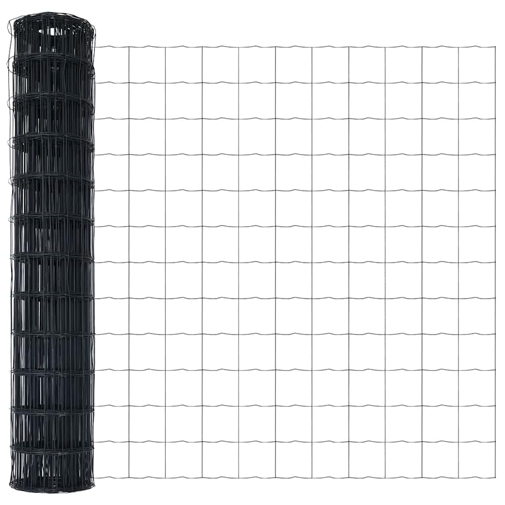 vidaXL Grillage européen gris 1,4 x 10 m en fer revêtu de PVC