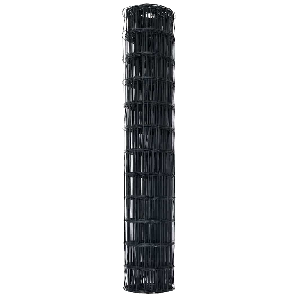 vidaXL Grillage européen gris 1,4 x 10 m en fer revêtu de PVC