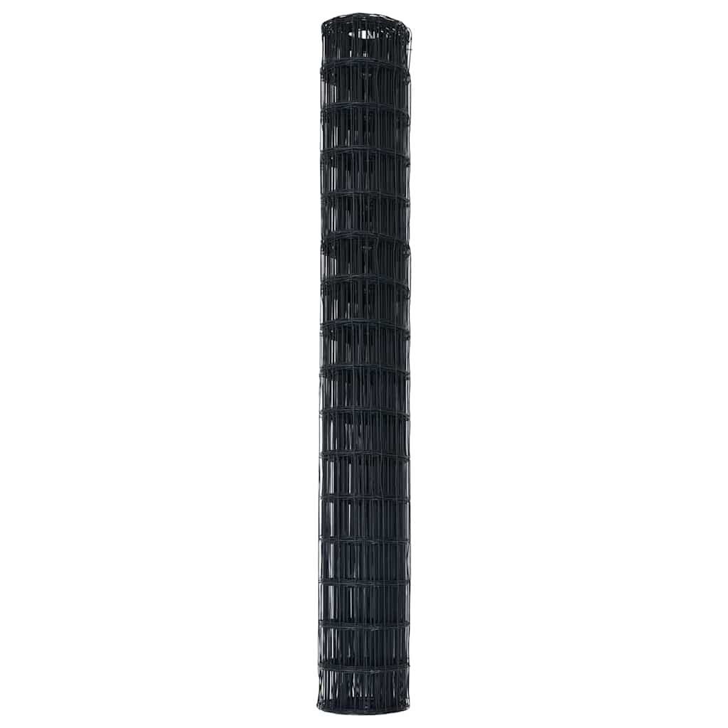 vidaXL Eurozaun Grau 1,6 x 10 m PVC-beschichtetes Eisen
