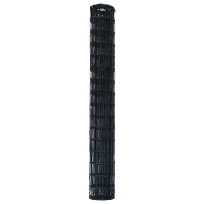 vidaXL Eurozaun Grau 1,6 x 10 m PVC-beschichtetes Eisen