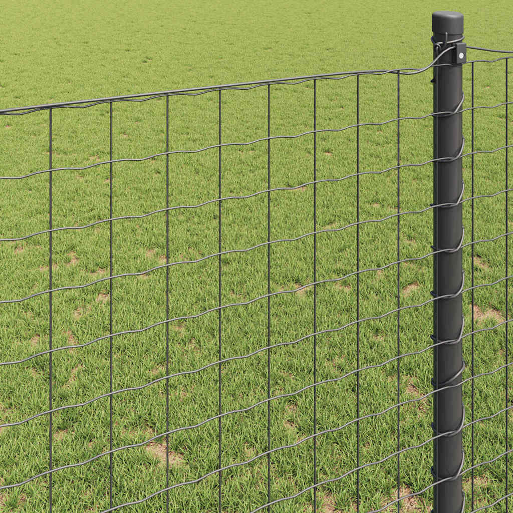 vidaXL Eurozaun Grau 1 x 25 m PVC-beschichtetes Eisen