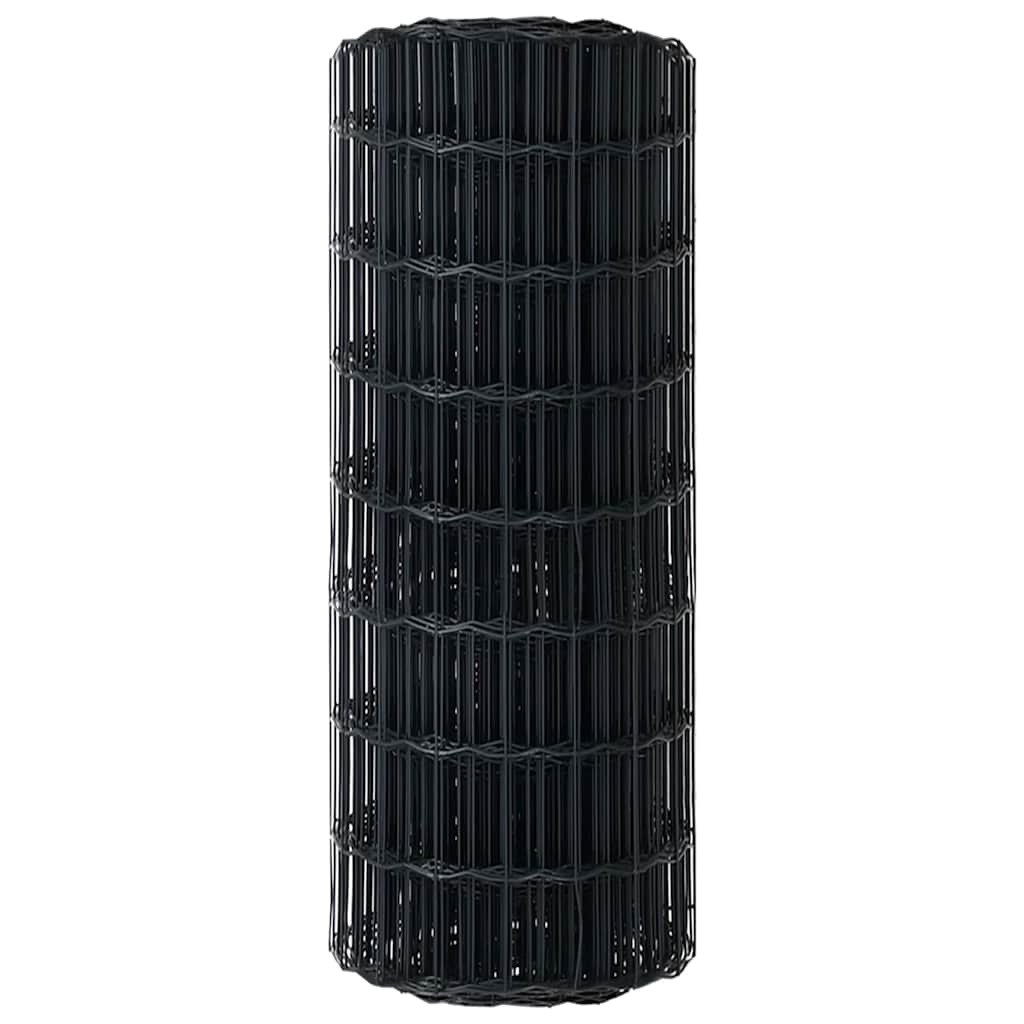 vidaXL Eurozaun Grau 0,6 x 25 m PVC-beschichtetes Eisen