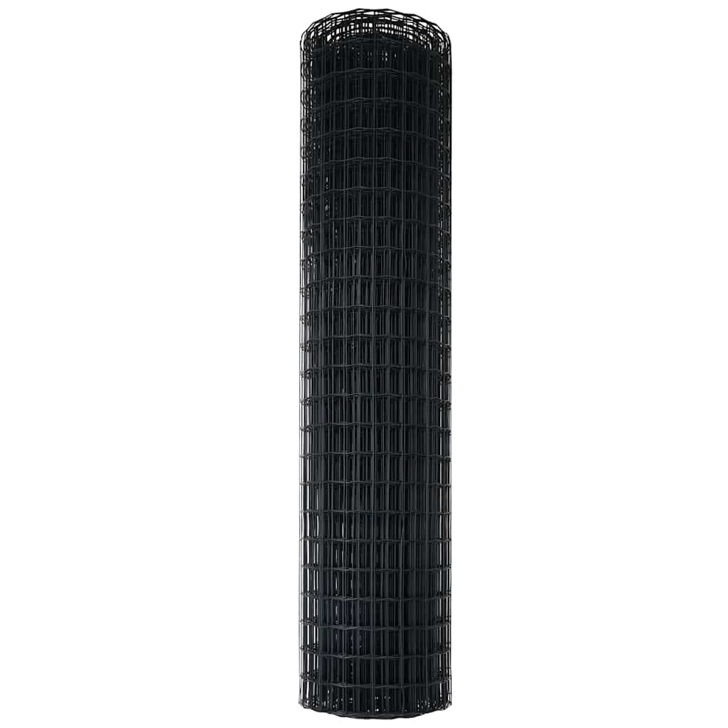 vidaXL Eurozaun Grau 1 x 25 m PVC-beschichtetes Eisen