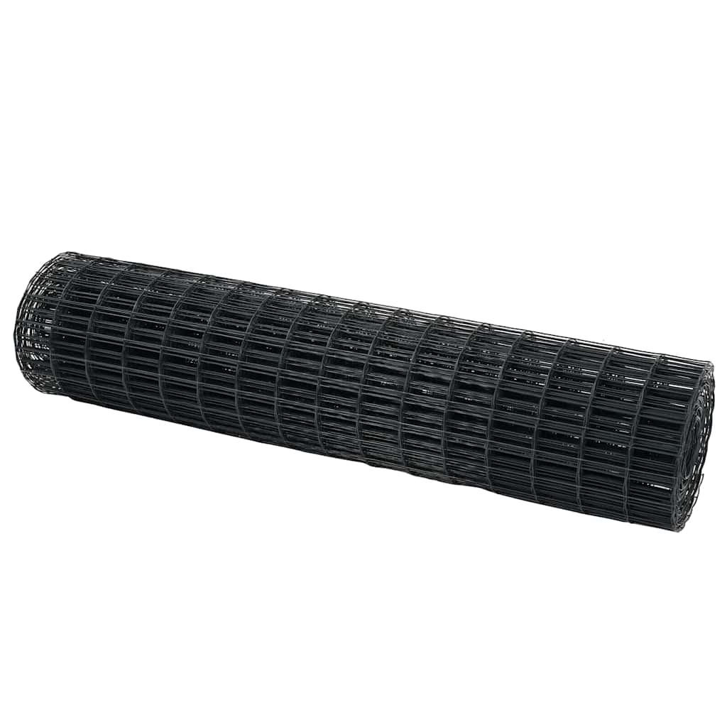 vidaXL Clôture euro grise 1 x 25 m en fer enduit de PVC