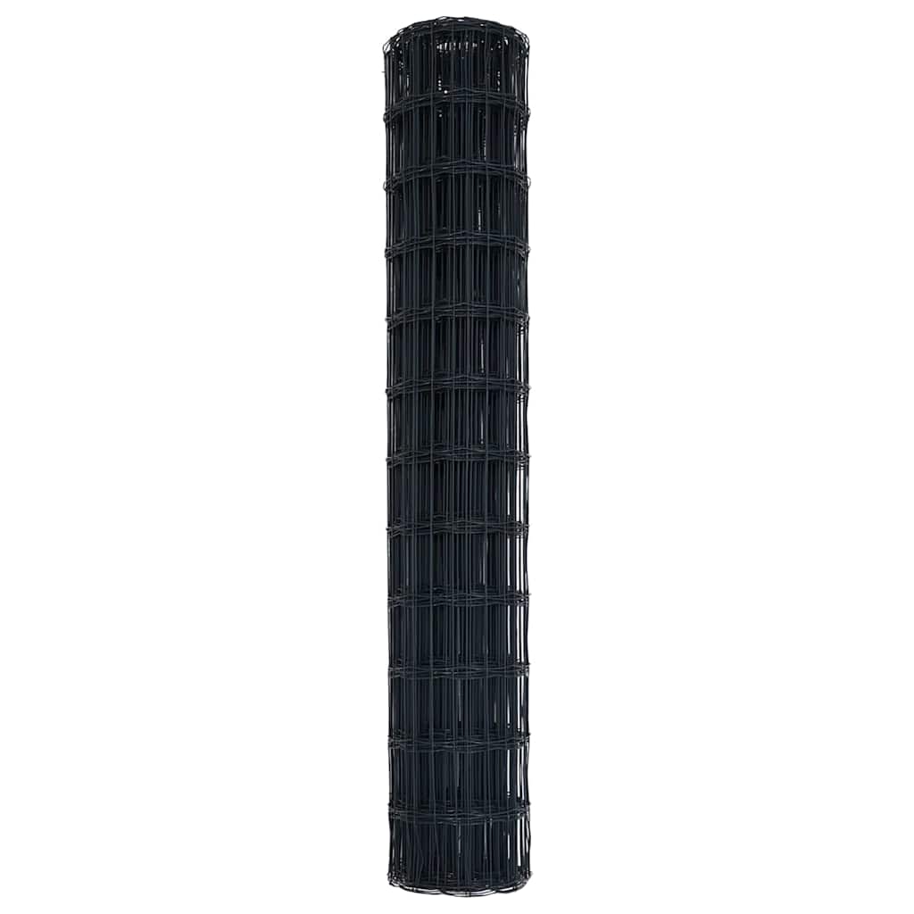 vidaXL Clôture euro grise 1 x 25 m en fer enduit de PVC