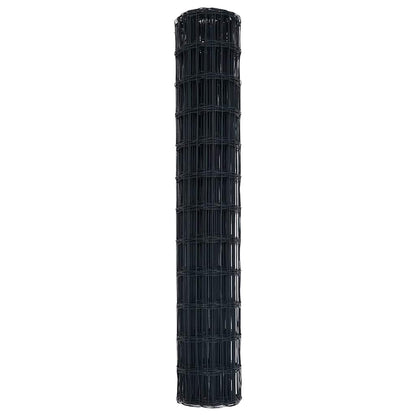 vidaXL Clôture euro grise 1 x 25 m en fer enduit de PVC