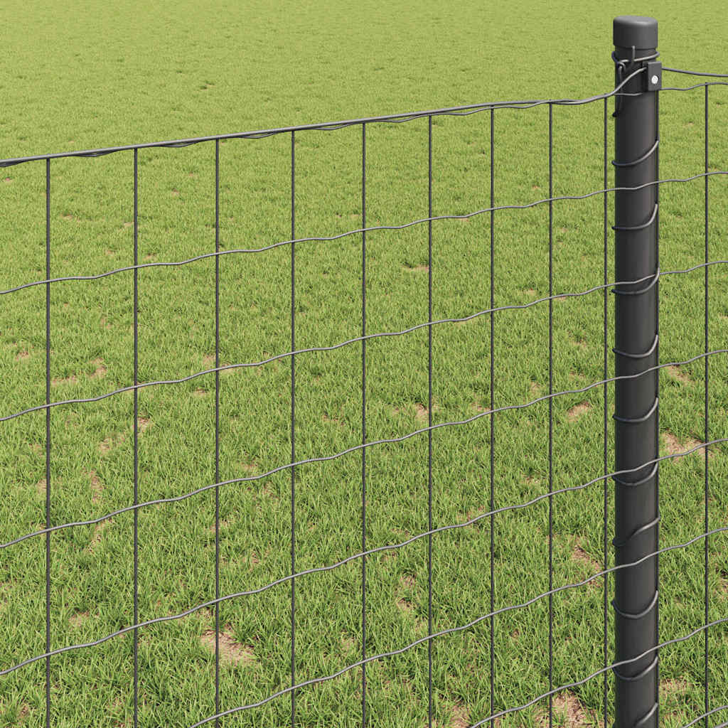 vidaXL Clôture euro grise 0,6 x 50 m en fer revêtu de PVC