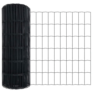 vidaXL Clôture de jardin Euro gris 0,4 x 50 m fer enduit de PVC
