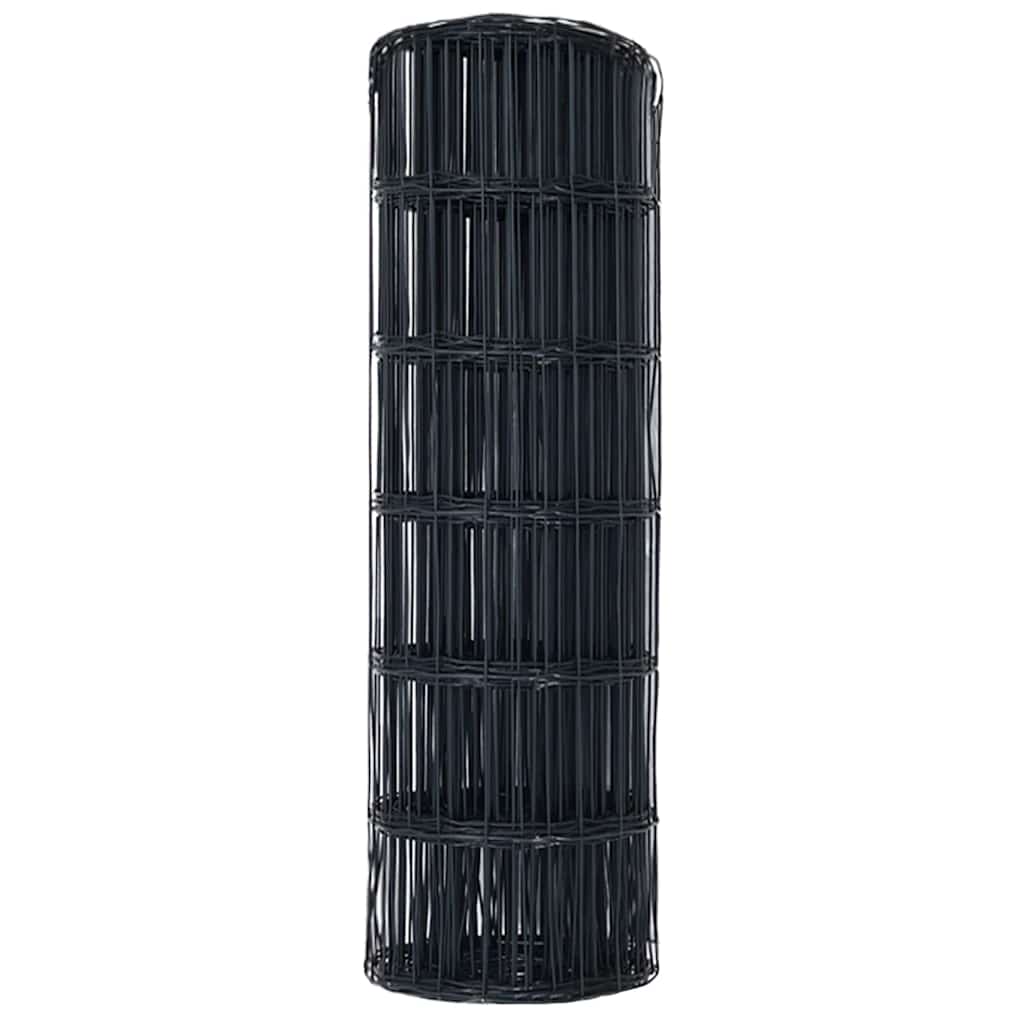 vidaXL Clôture européenne grise 0,4 x 50 m en fer revêtu de PVC