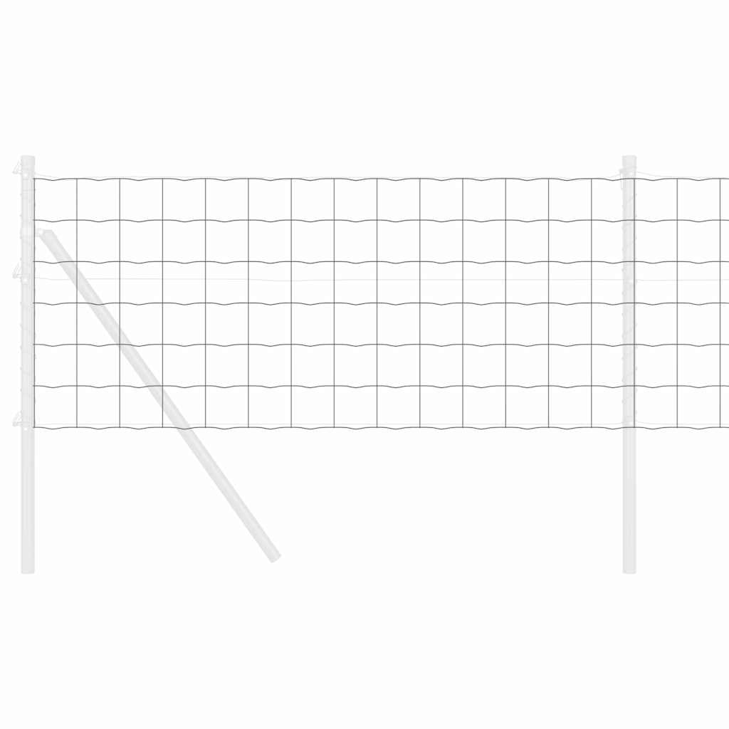 vidaXL Clôture européenne grise 0,4 x 50 m en fer revêtu de PVC