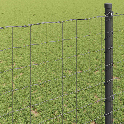 vidaXL Eurozaun Grau 0,6 x 10 m PVC-beschichtetes Eisen