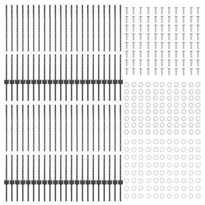 Zaunpfosten 44 pcs Grau 140 cm Stahl