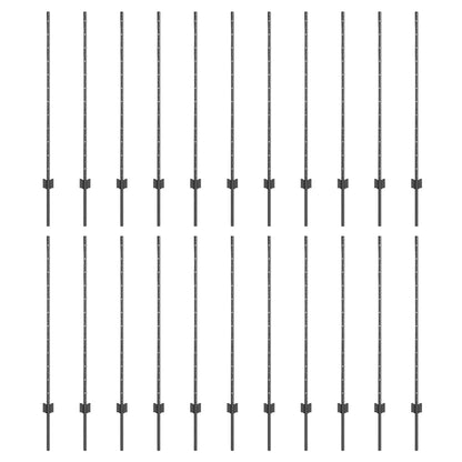 Zaunpfosten 22 pcs Grau 160 cm Stahl