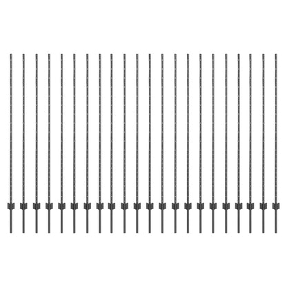 Zaunpfosten 22 pcs Grau 200 cm Stahl