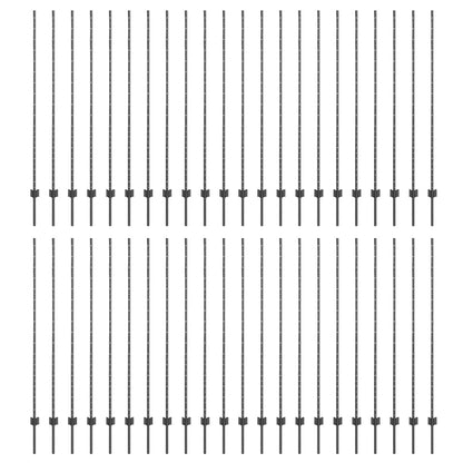 Zaunpfosten 44 pcs Grau 200 cm Stahl