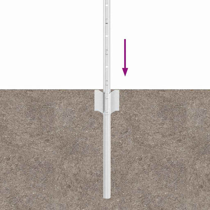 Zaunpfosten 22 pcs Silber 100 cm Stahl