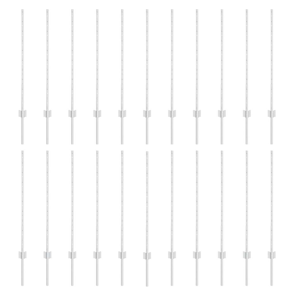 Zaunpfosten 22 pcs Silber 140 cm Stahl