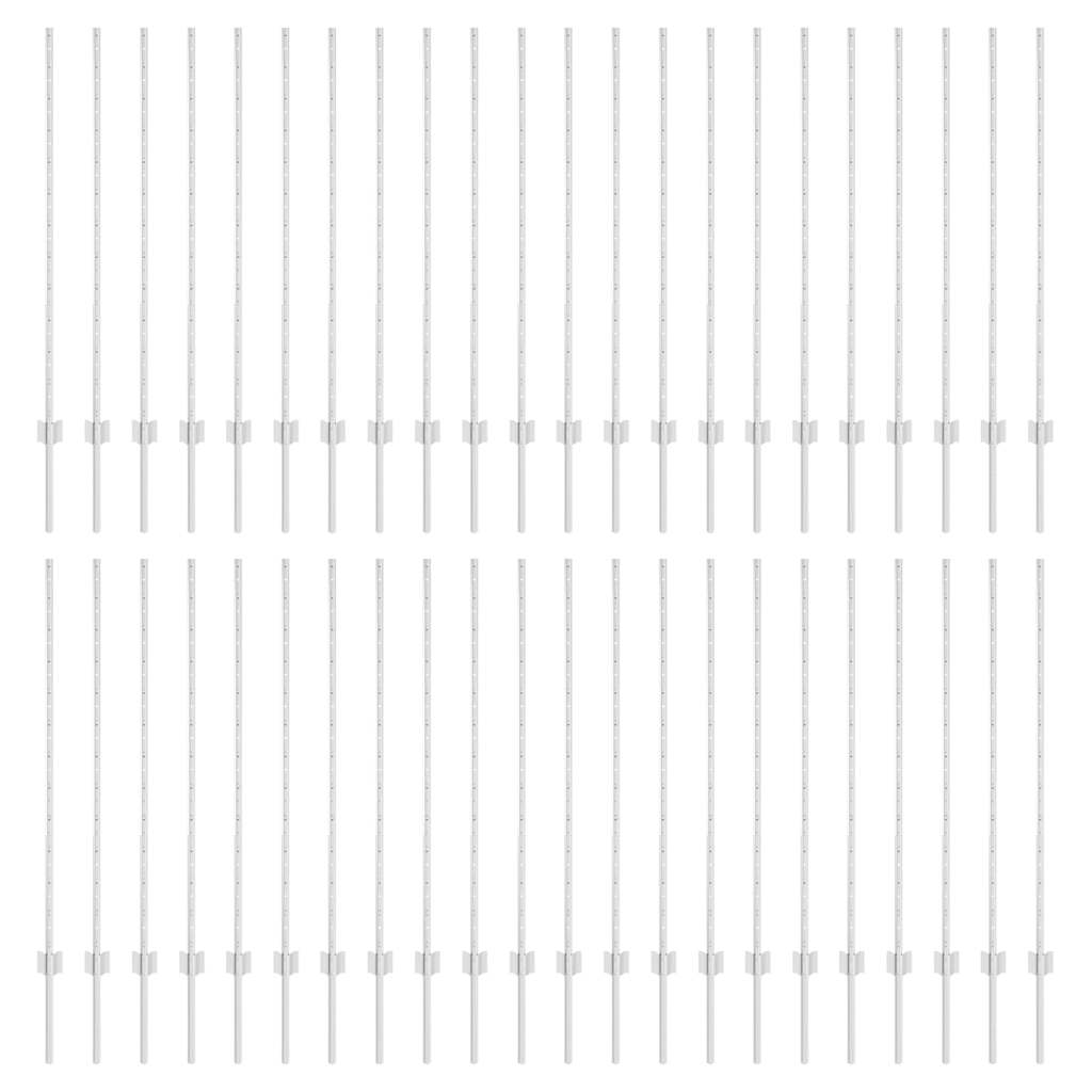 Zaunpfosten 44 pcs Silber 160 cm Stahl