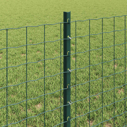 vidaXL Zaun mit Pfosten Grün 0,6 x 10 m Stahl und PVC