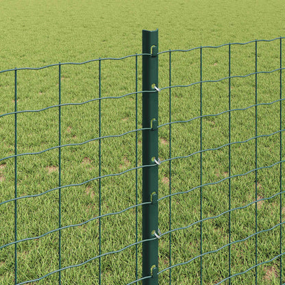 vidaXL Zaun mit Pfosten Grün 0,8 x 10 m Stahl und PVC