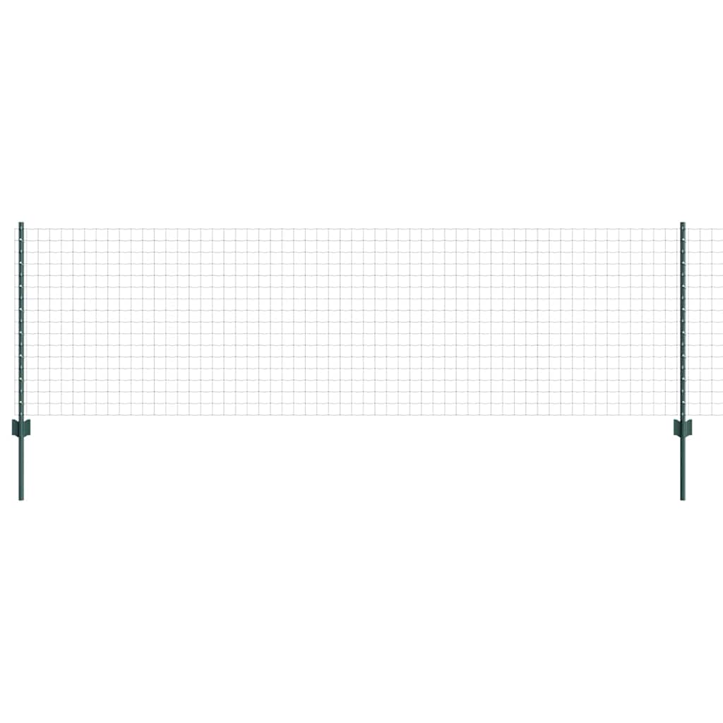 vidaXL Zaun mit Pfosten Grün 0,8 x 10 m Stahl und PVC