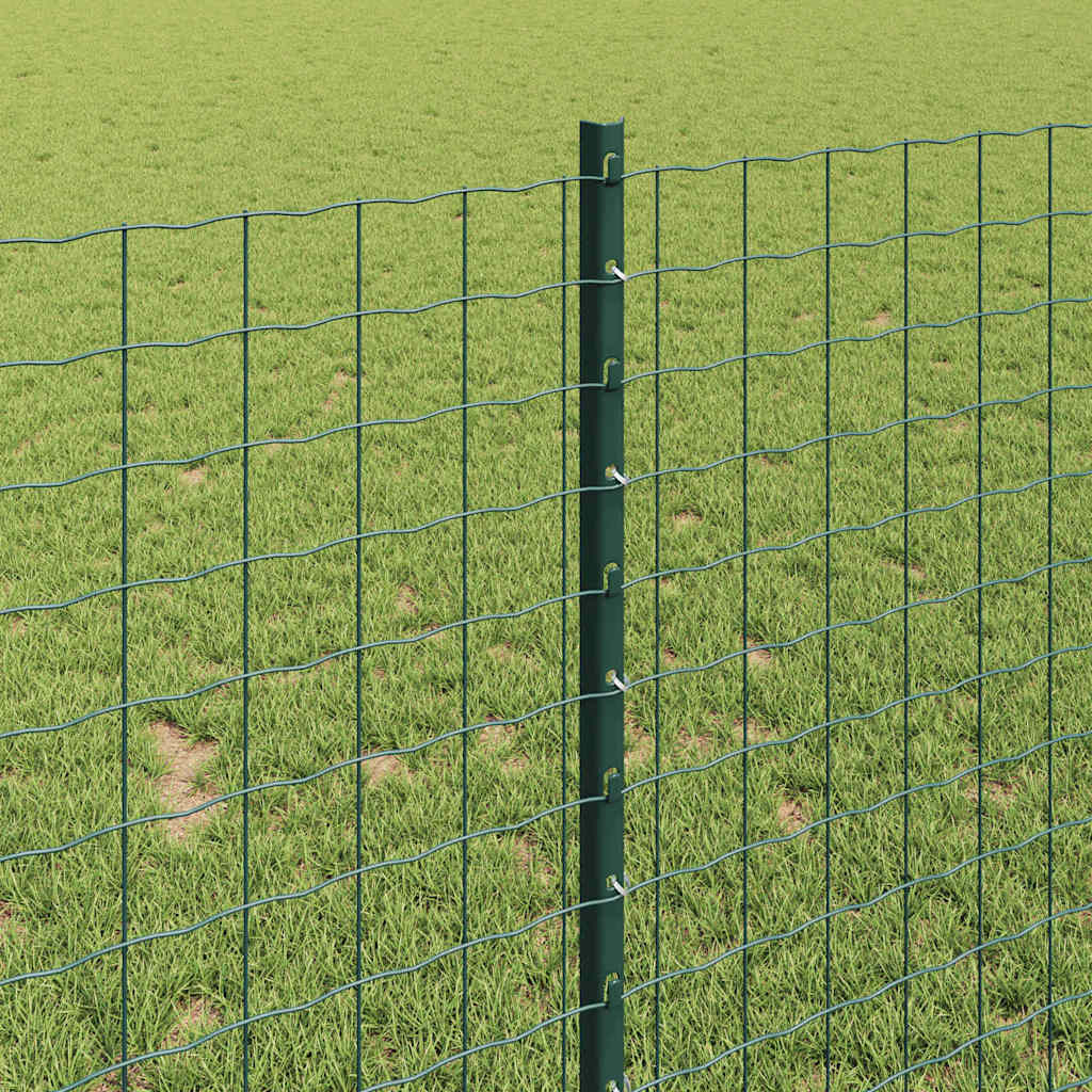 vidaXL Zaun mit Pfosten Grün 1 x 10 m Stahl und PVC