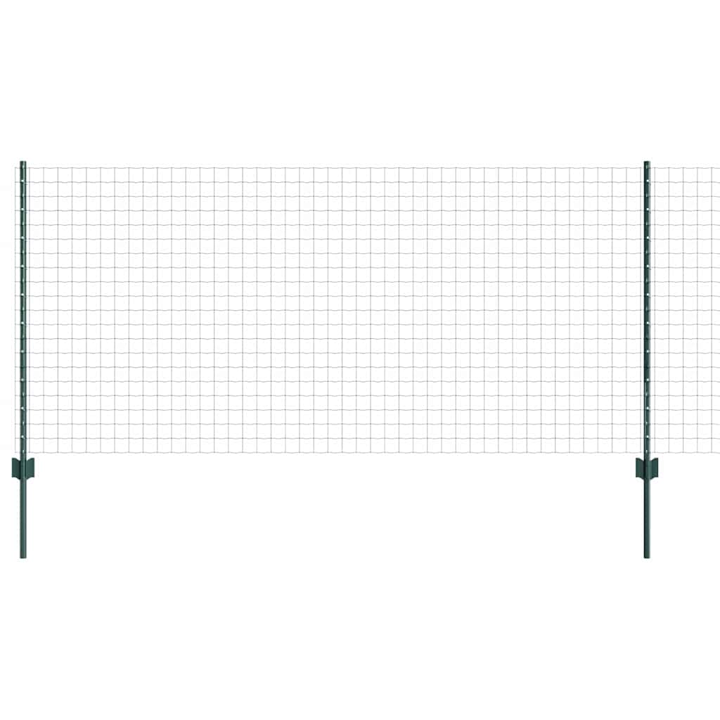 vidaXL Zaun mit Pfosten Grün 1 x 10 m Stahl und PVC