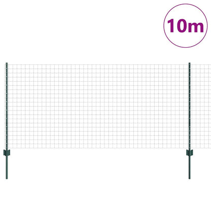 vidaXL Zaun mit Pfosten Grün 1 x 10 m Stahl und PVC