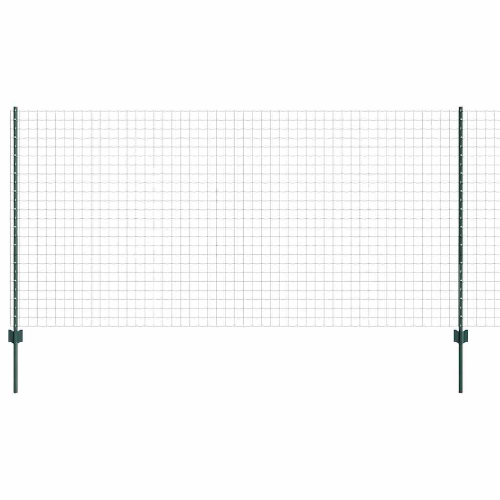 vidaXL Zaun mit Pfosten Grün 1,2 x 10 m Stahl und PVC