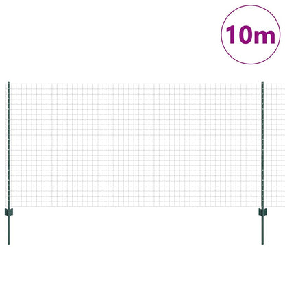 vidaXL Zaun mit Pfosten Grün 1,2 x 10 m Stahl und PVC