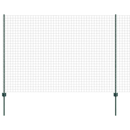 vidaXL Zaun mit Pfosten Grün 1,5 x 10 m Stahl und PVC