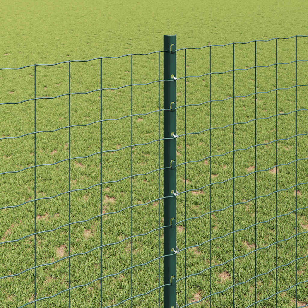 vidaXL Zaun mit Pfosten Grün 1,6 x 10 m Stahl und PVC