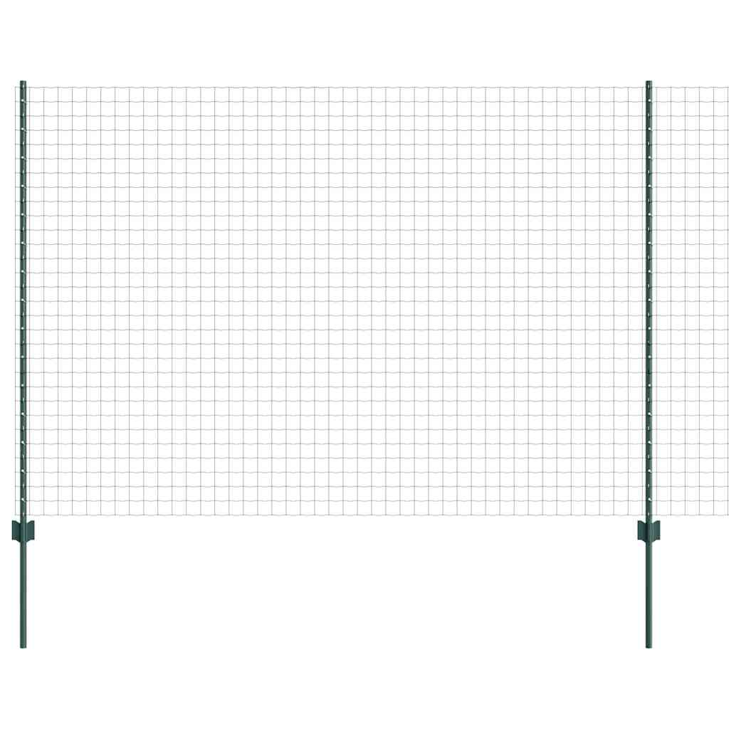 vidaXL Zaun mit Pfosten Grün 1,6 x 10 m Stahl und PVC