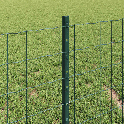 vidaXL Zaun mit Pfosten Grün 0,4 x 10 m Stahl und PVC