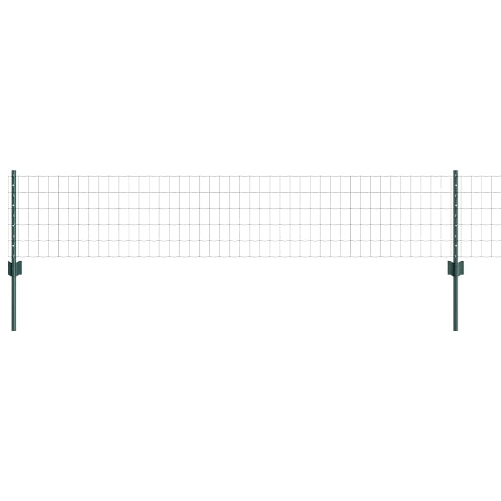 vidaXL Zaun mit Pfosten Grün 0,4 x 10 m Stahl und PVC