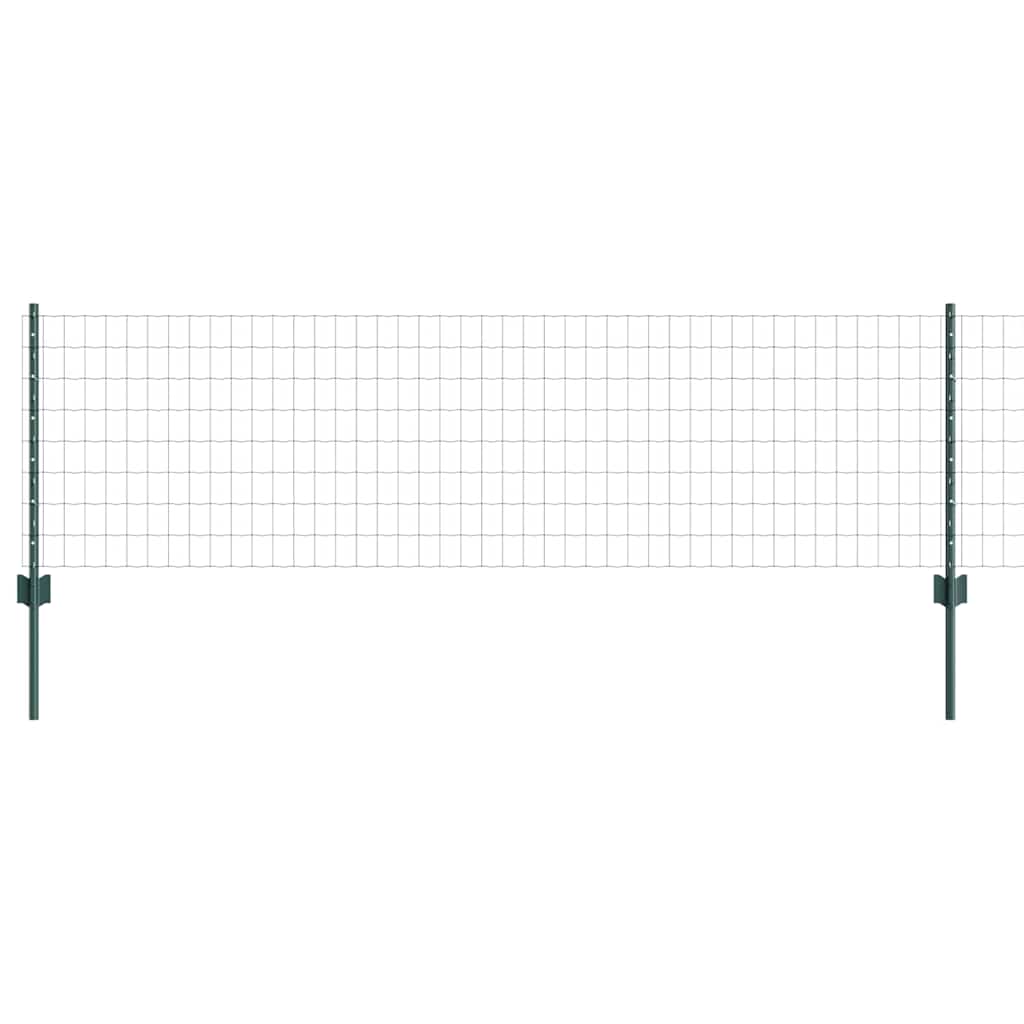 vidaXL Zaun mit Pfosten Grün 0,6 x 10 m Stahl und PVC