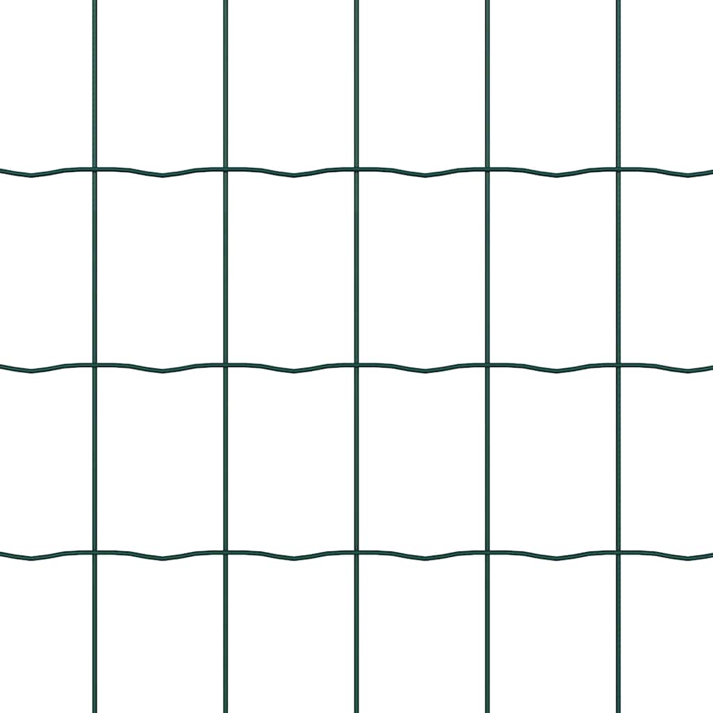 vidaXL Zaun mit Pfosten Grün 0,8 x 10 m Stahl und PVC