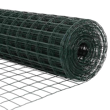 vidaXL Zaun mit Pfosten Grün 0,8 x 10 m Stahl und PVC